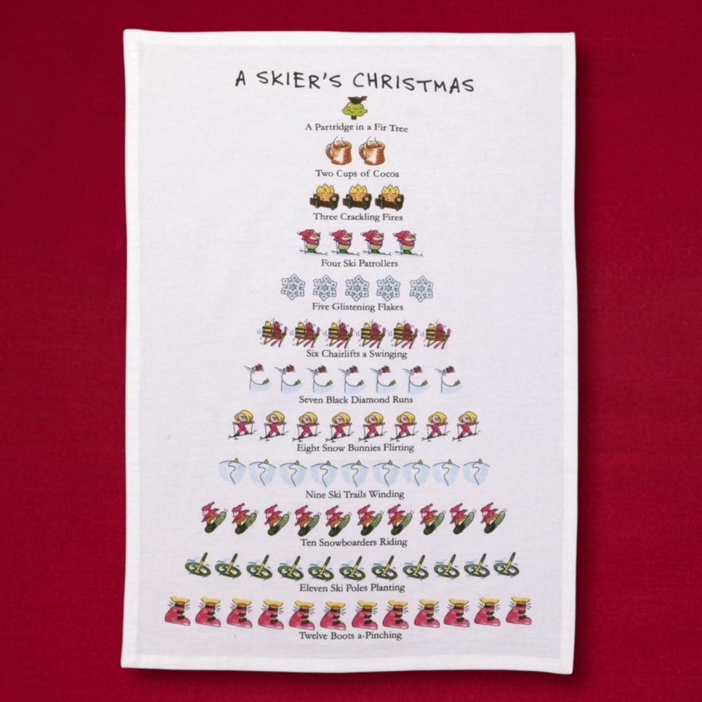 Christmas: A Skiers Christmas Kitchen Towel